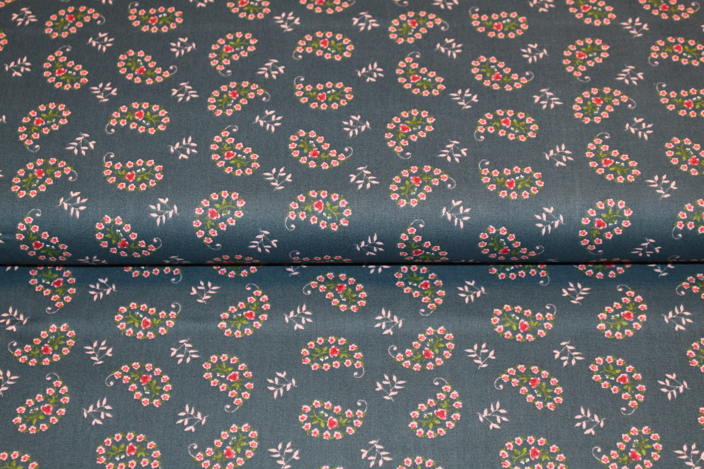 Baumwolle petrol Paisley